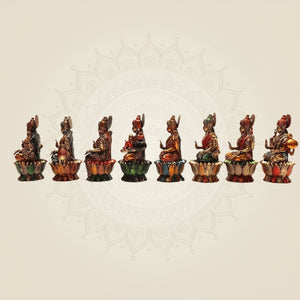 8 Goddess Statues with Lotus Base