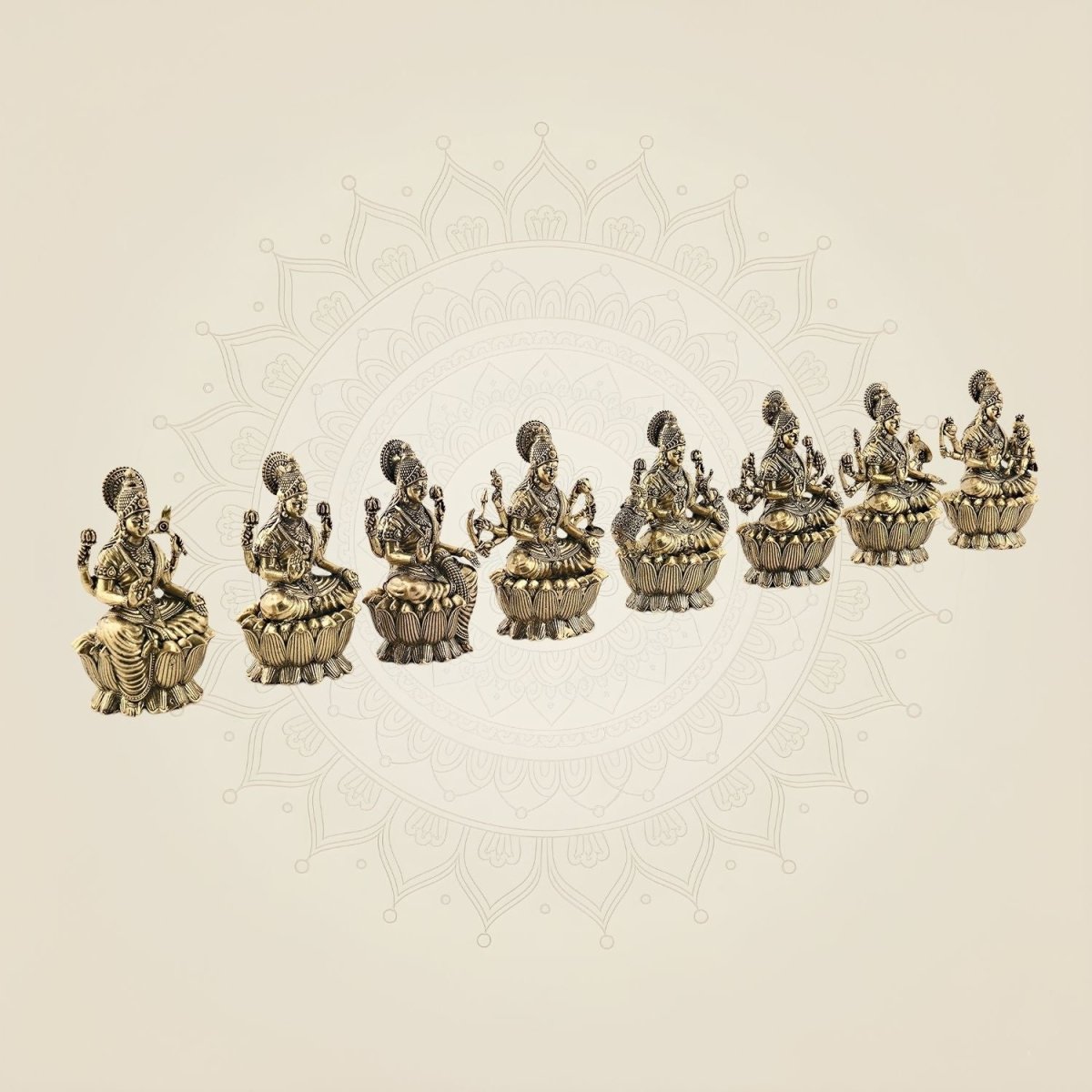 Brass Ashtalakshmi Idol Set – Handmade
