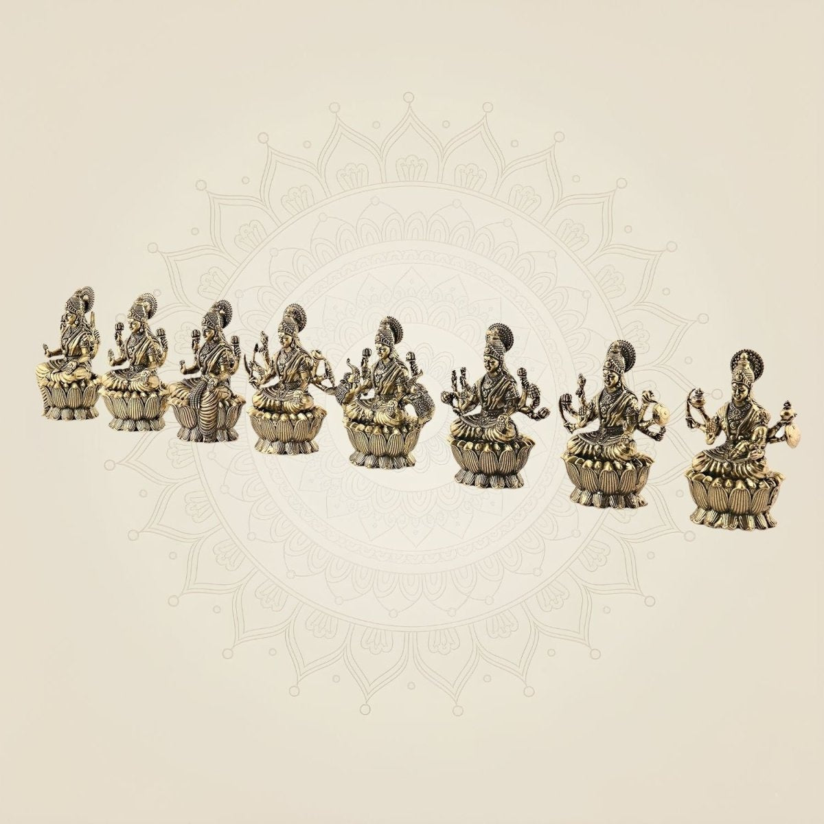 8 Goddess Statues with Lotus Base