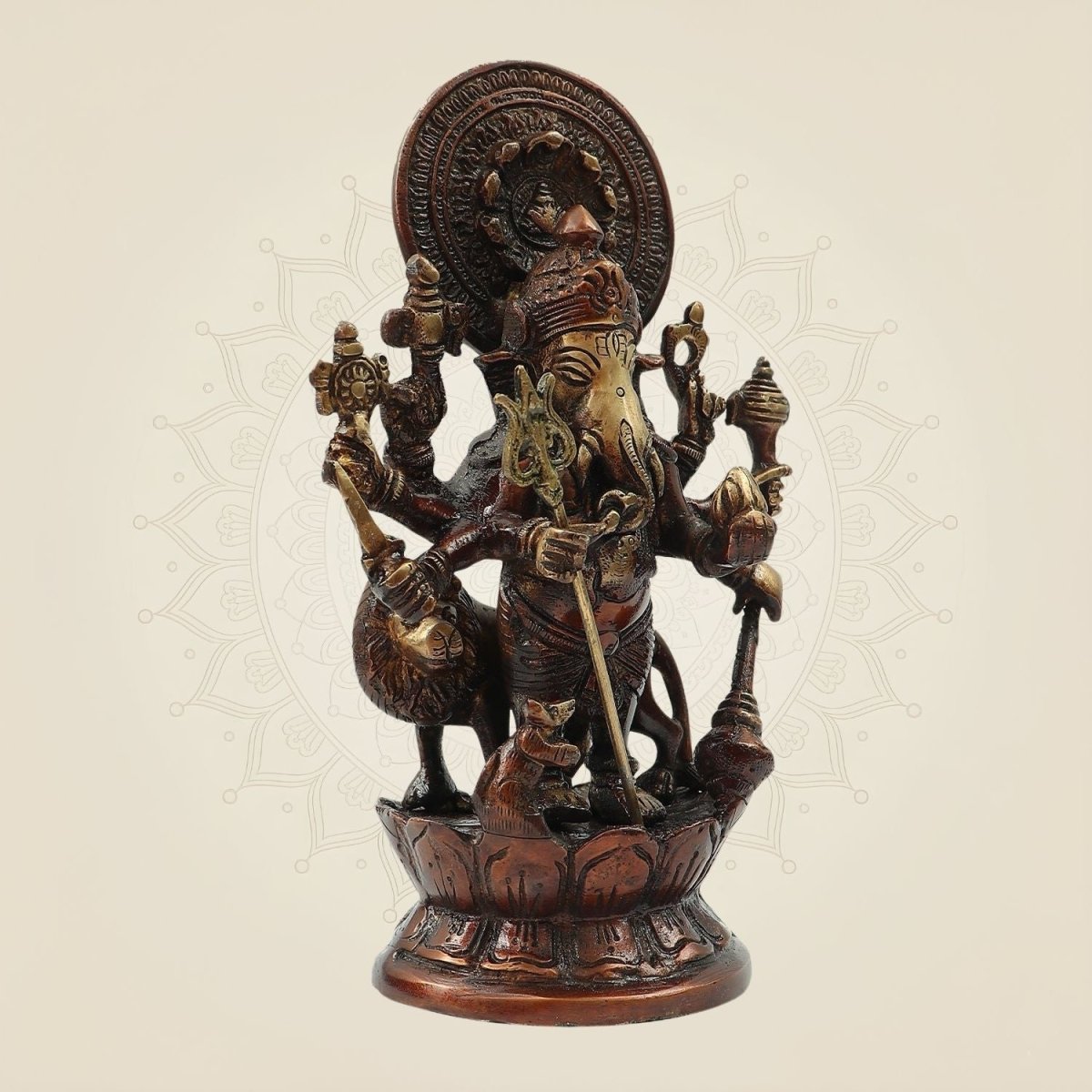 8 - Armed Ganesh Statue 9 Inch for Vastu