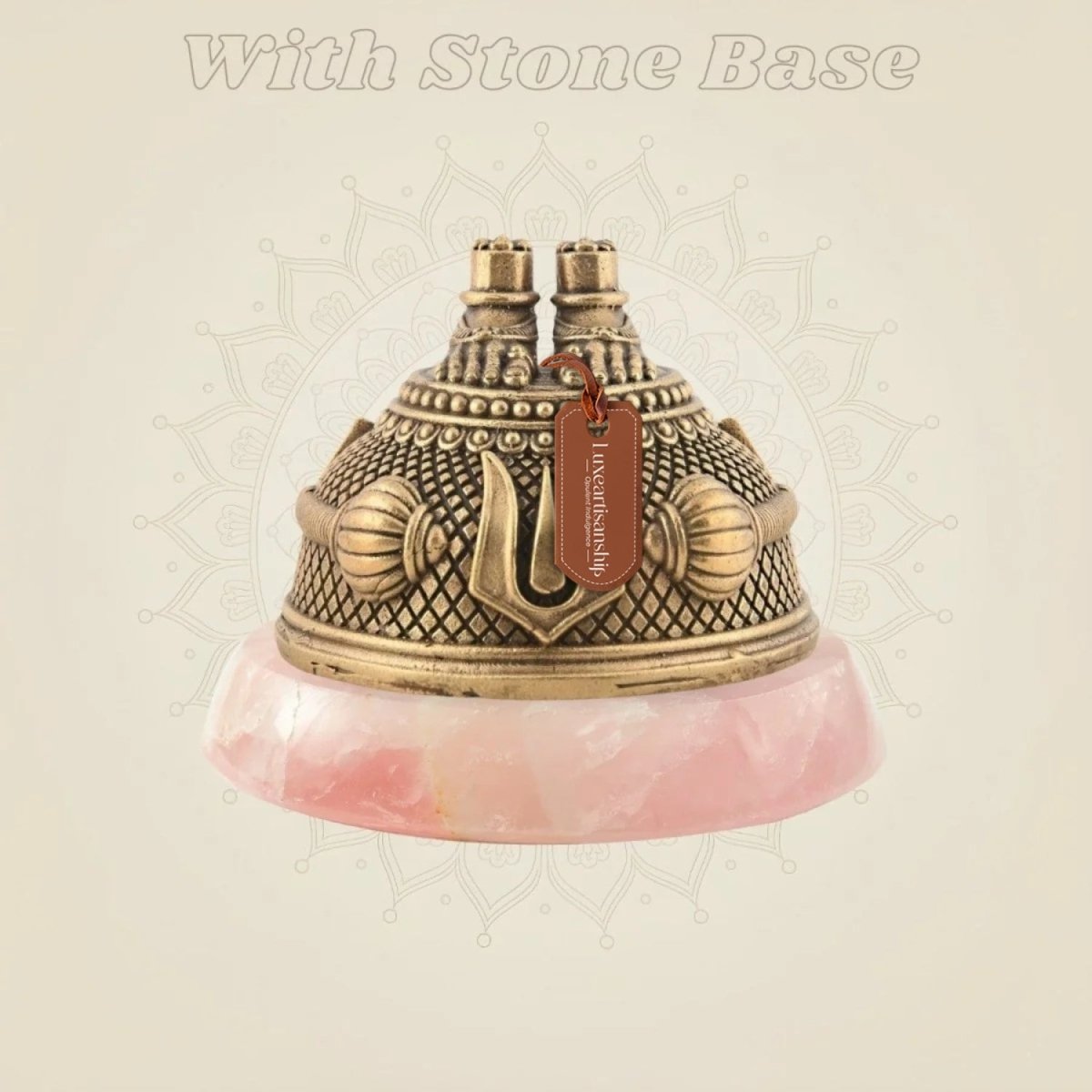 Brass Charan Paduka 1.75"– Sacred Goddess Divine Feet for Puja & Spiritual Decor - Luxeartisanship