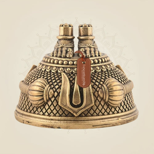 Brass Charan Paduka 1.75"– Sacred Goddess Divine Feet for Puja & Spiritual Decor