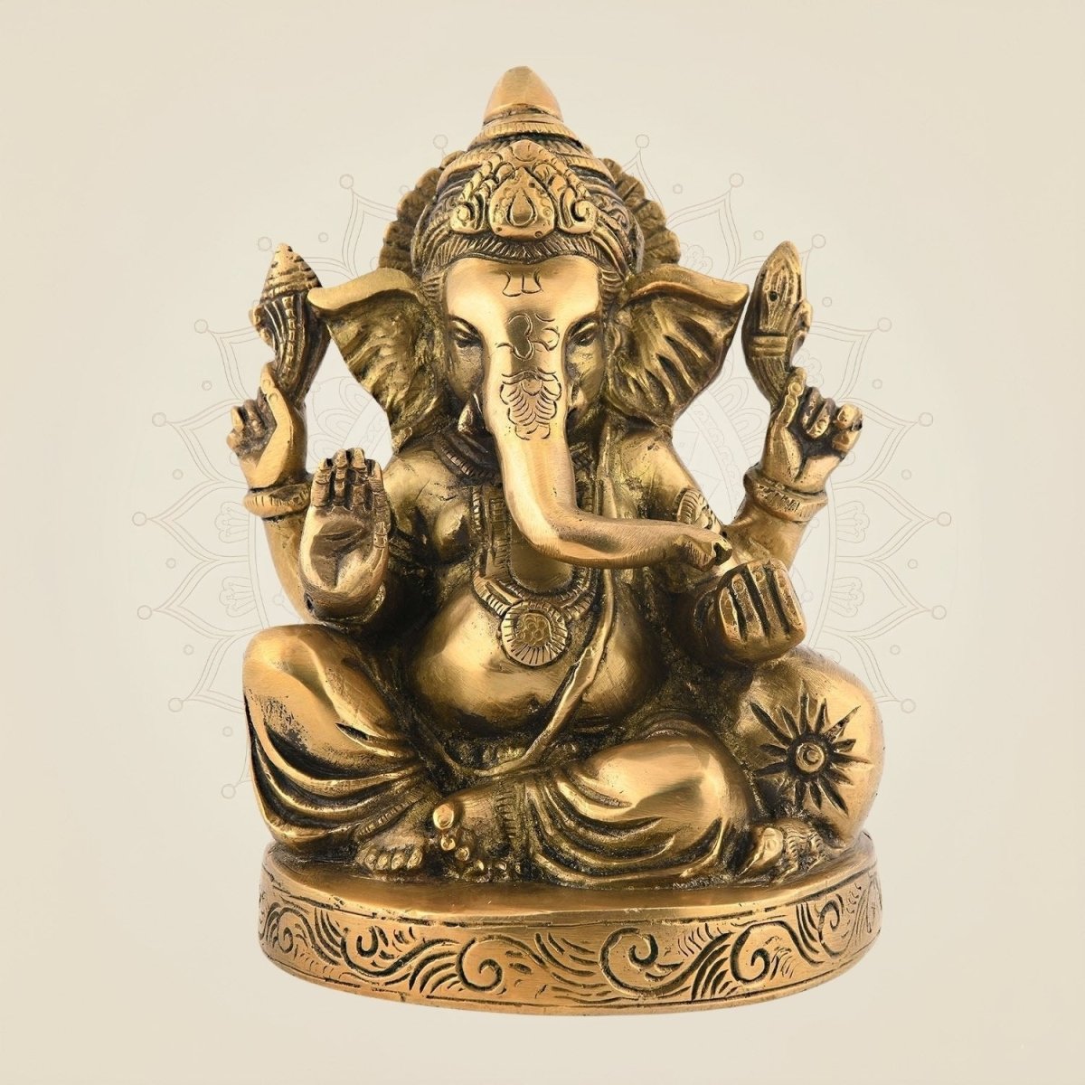 Brass Charbhuja Ganesha Idol