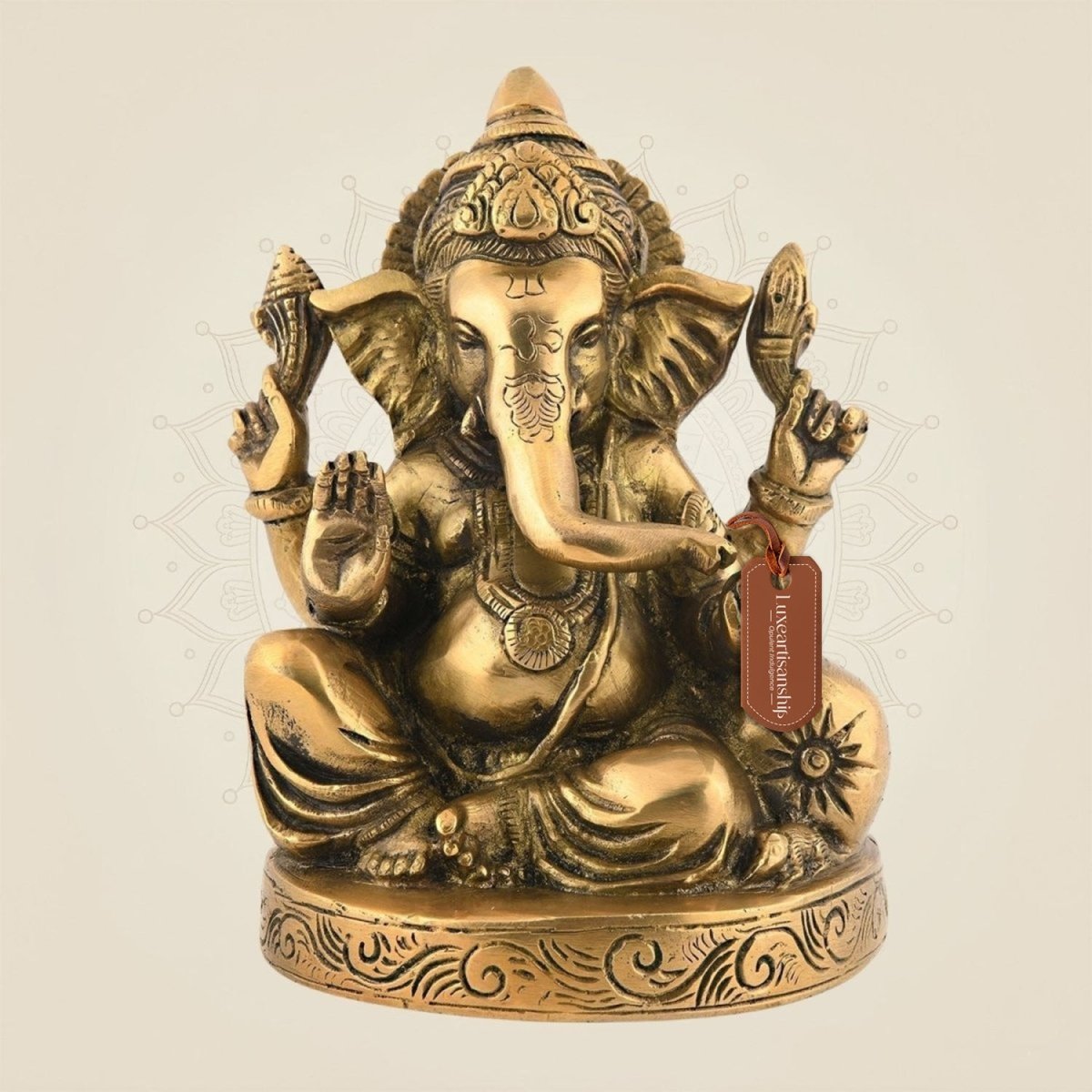 Brass Charbhuja Ganesha Idol