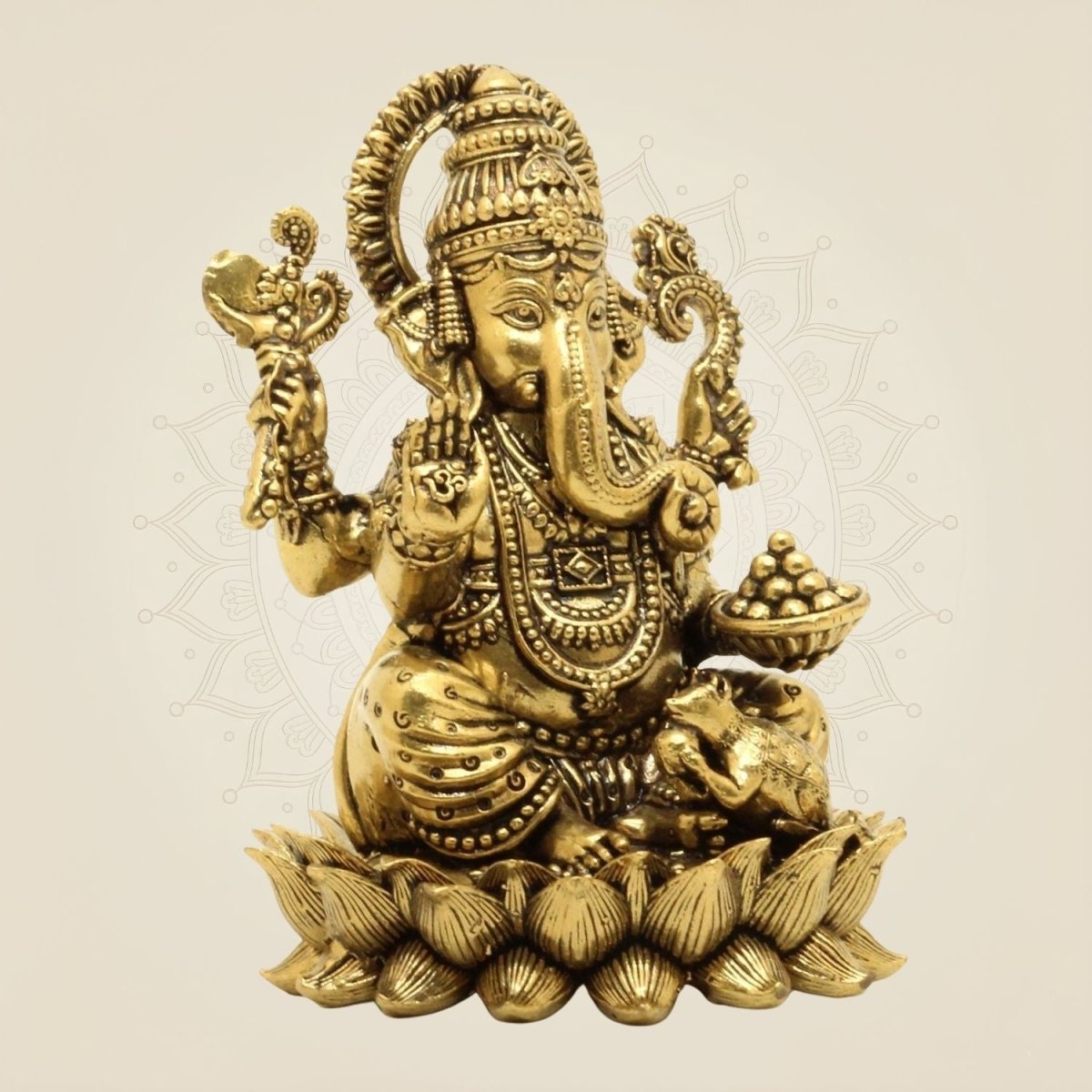 Brass Chaturbhuj Ganesh Murti