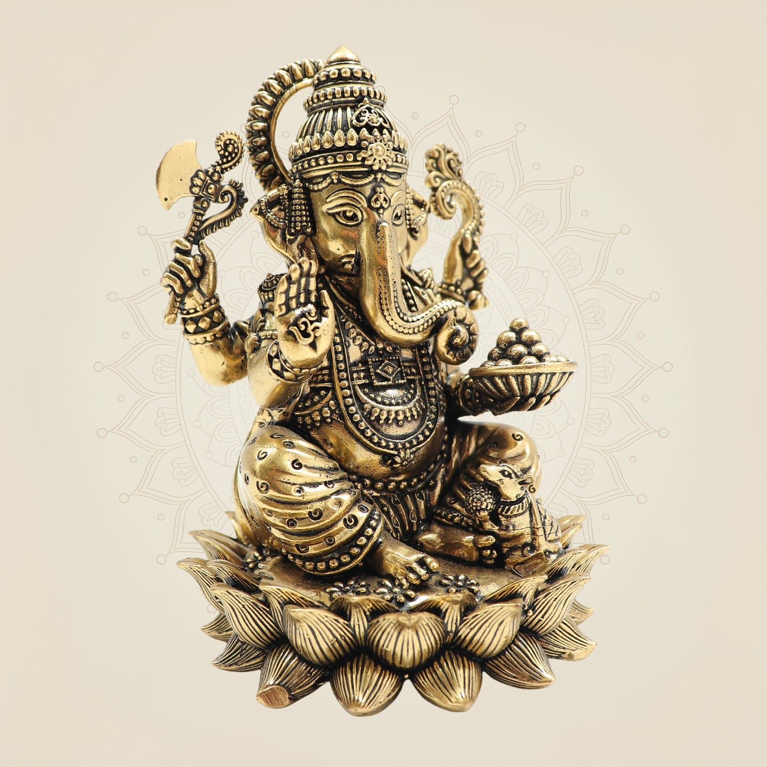 Brass Chaturbhuj Ganesh Murti
