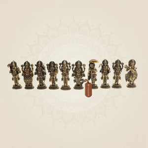Brass Dasavatharam Set 4.25"– Complete Collection of Vishnu’s Ten Avatars - Luxeartisanship