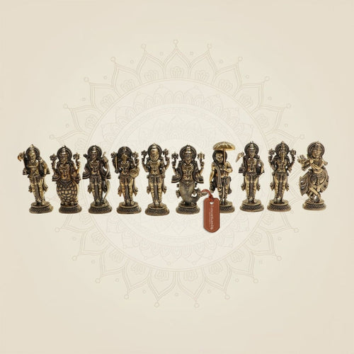 Brass Dasavatharam Set 4.25"– Complete Collection of Vishnu’s Ten Avatars