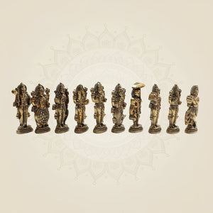 Brass Dasavatharam Set 4.25"– Complete Collection of Vishnu’s Ten Avatars - Luxeartisanship