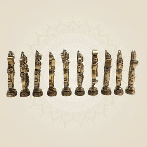 Brass Dasavatharam Set 4.25"– Complete Collection of Vishnu’s Ten Avatars - Luxeartisanship