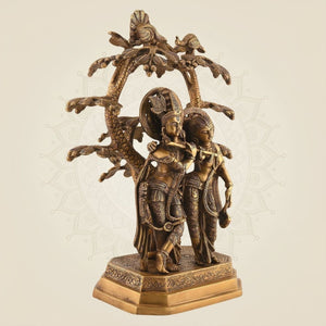 Radha Krishna brass Statue
