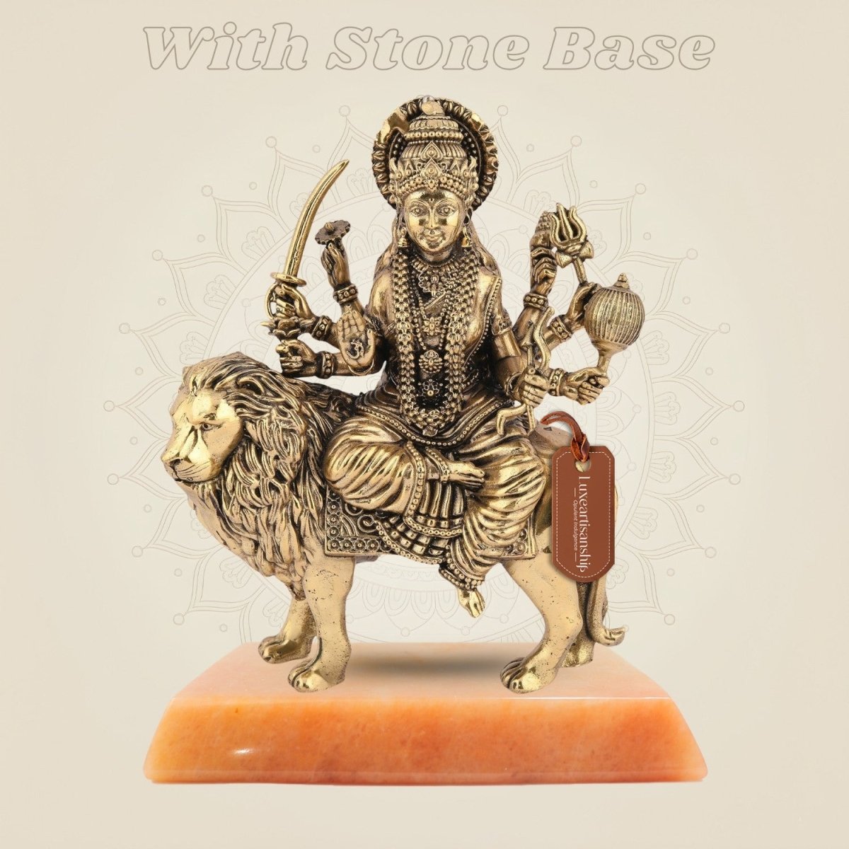 Brass Durga Statue on Lion