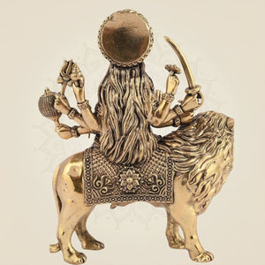 Durga Brass Murti on Lion