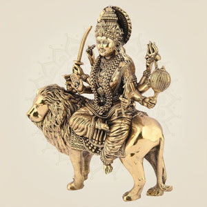 Brass Durga Maa Idol on Lion