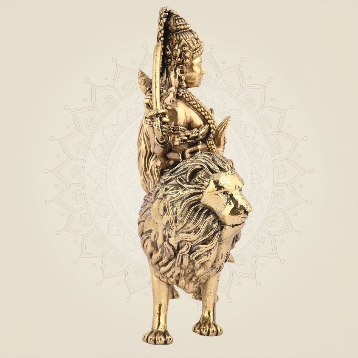 Durga Brass Idol on Lion