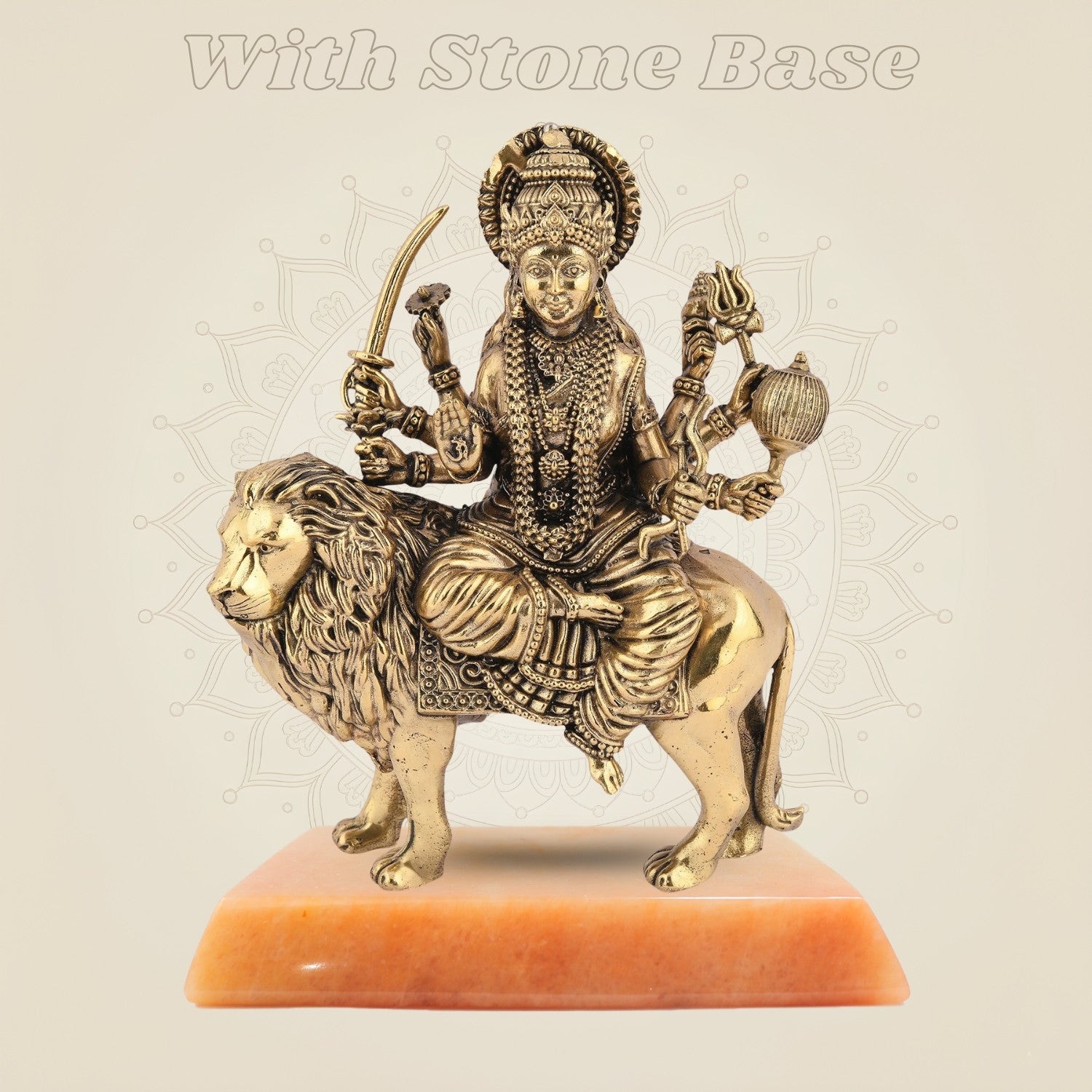 Brass Durga Statue on Lion