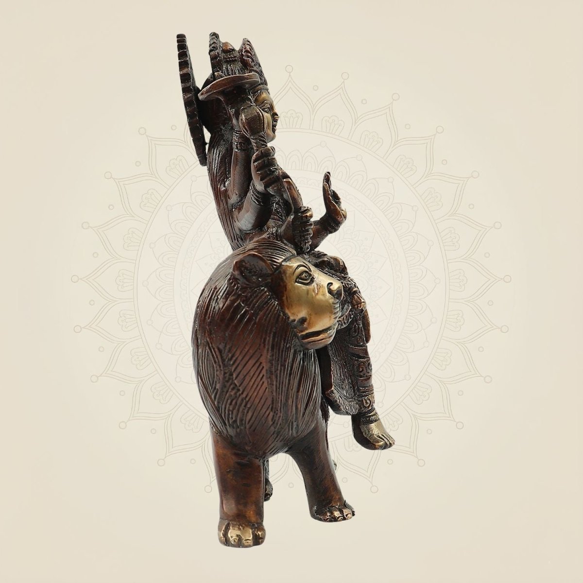 Ambe Mata Murti Seated on Lion for Décor