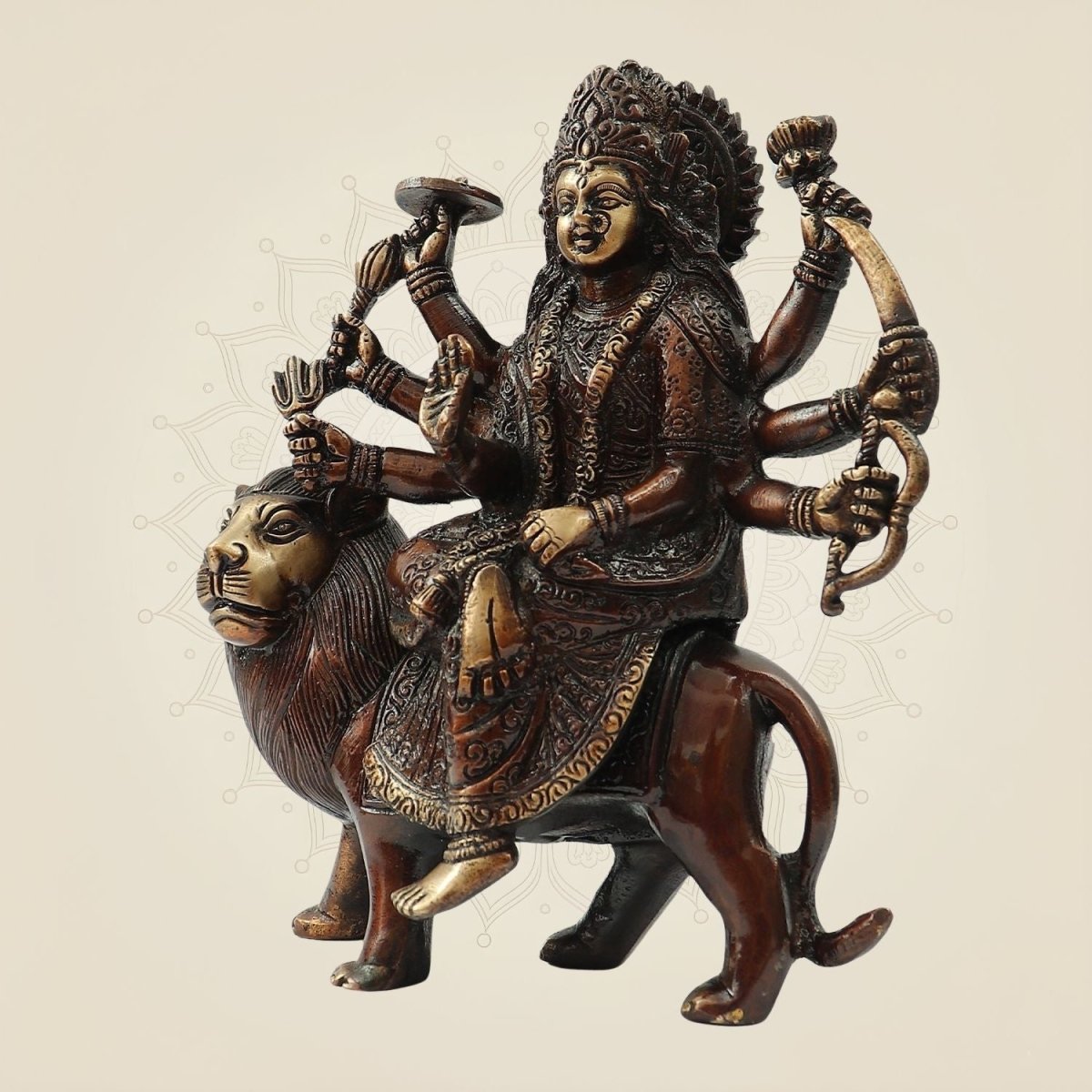 Brass Durga Maa Idol 8 "for Puja & Home