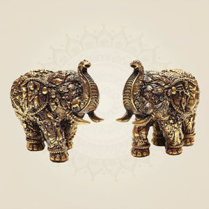 Brass Elephant Pair statues