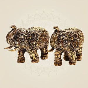 artist-made 3-inch brass elephant pair