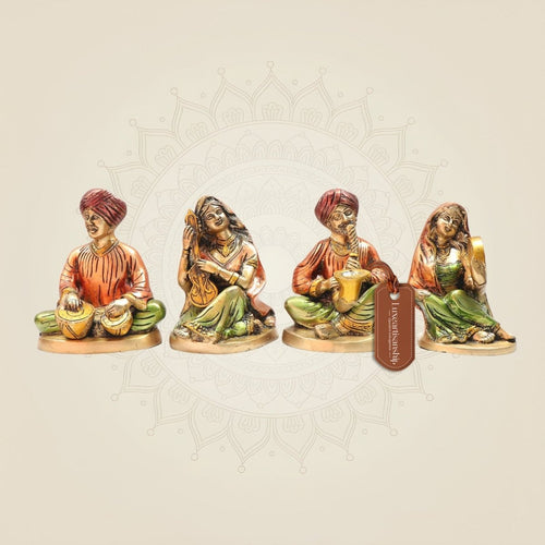 Brass Farmer Musical Set 6.75" – Handcrafted Folk Art for Creative Home Display