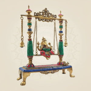 Brass Ganesh Ji Idol on Swing