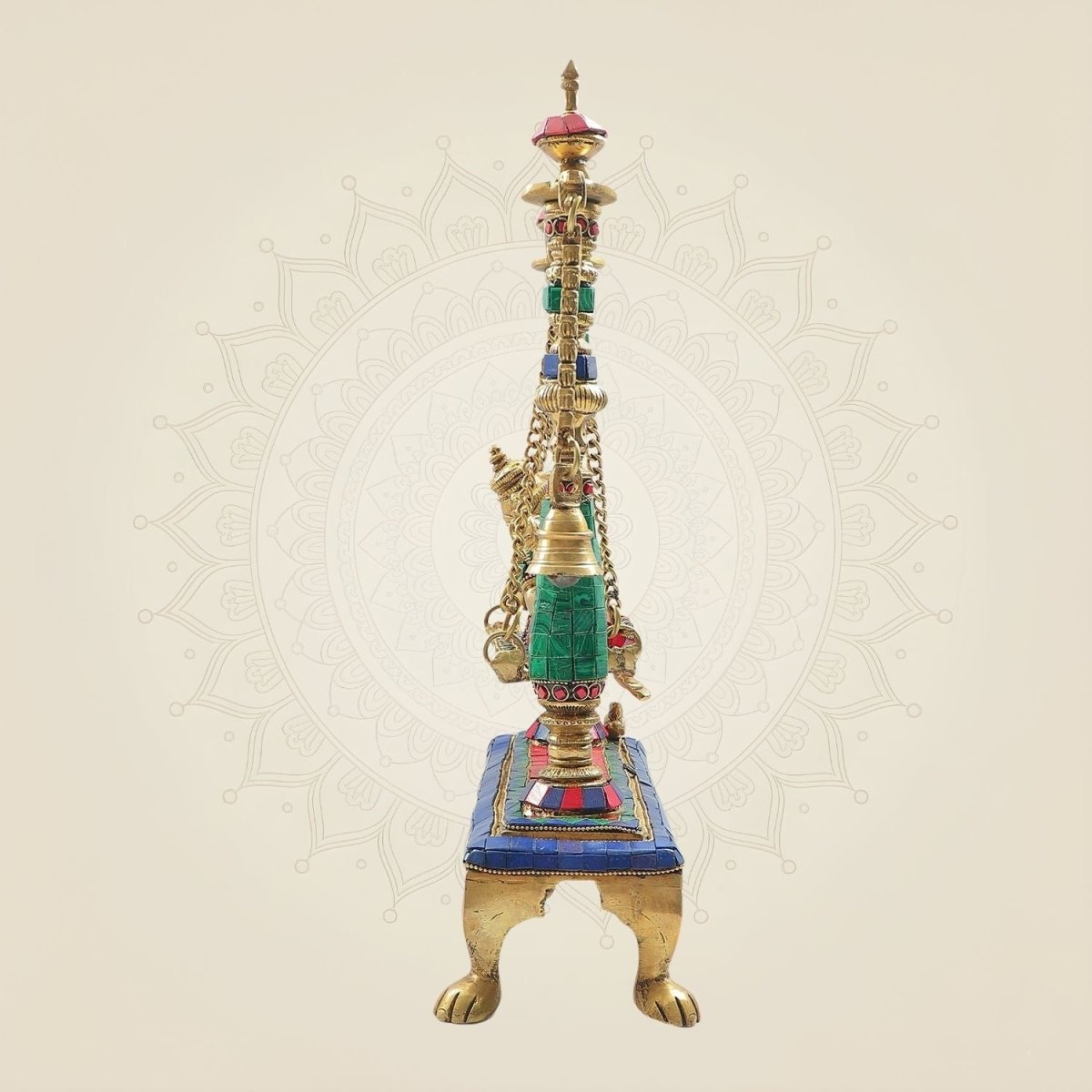 Brass Ganesh Ji Idol 16" - Traditional Ganesha Jhoola Statue