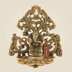 Brass Ganesha Diya for Rituals & Diwali