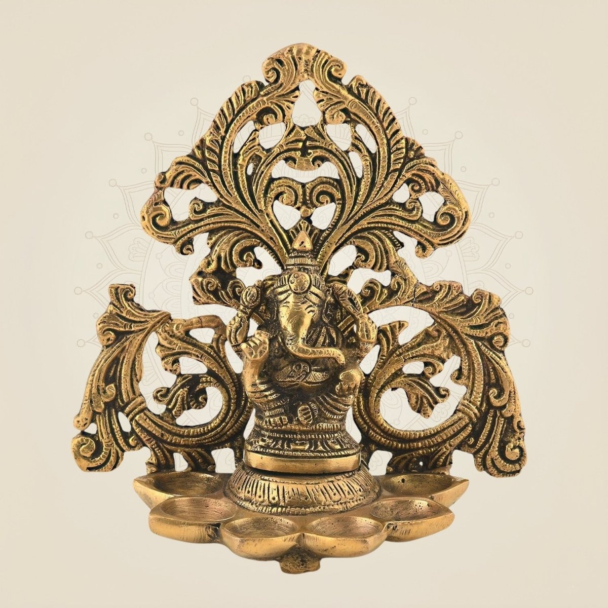 Brass Ganesha Diya for Rituals & Diwali