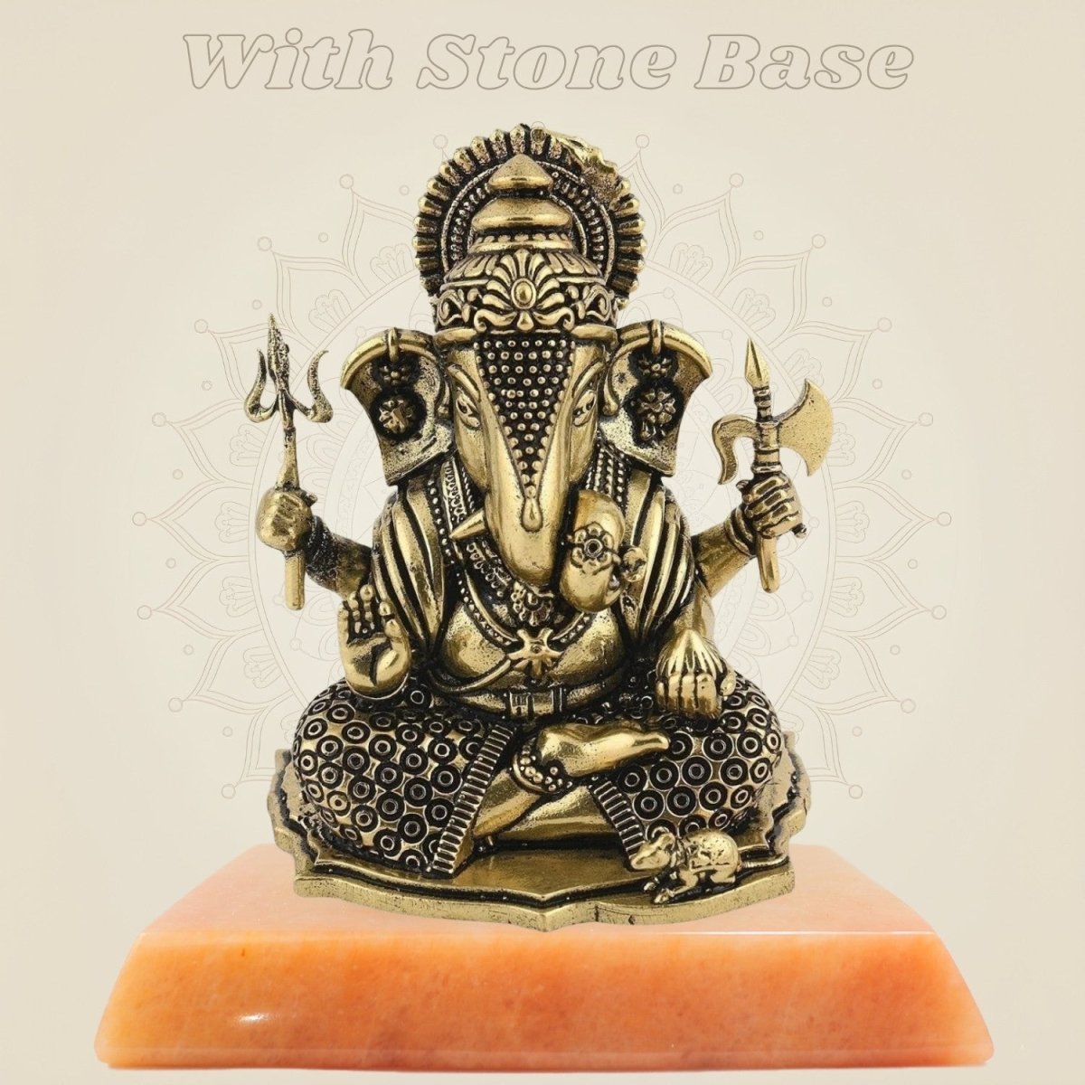 Brass Ganesha Idol 4" – Superfine & Unique Handcrafted Statue for Worship - Luxeartisanship