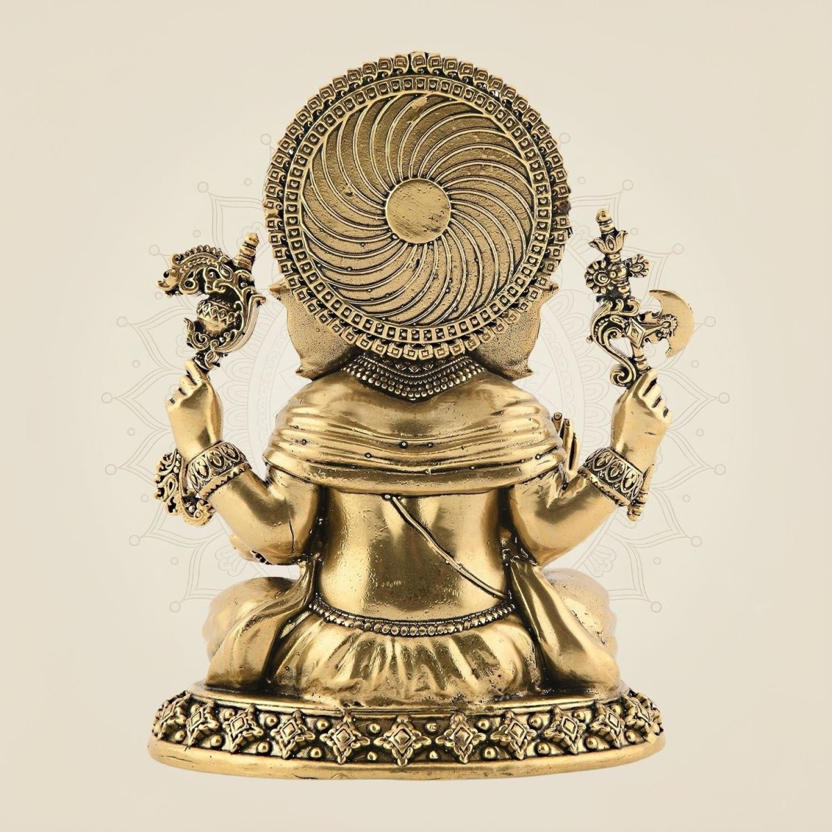 Sitting Pose Brass Ganesha Murti