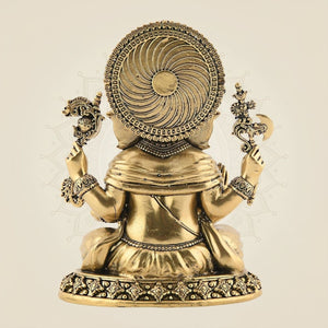 Sitting Pose Brass Ganesha Murti