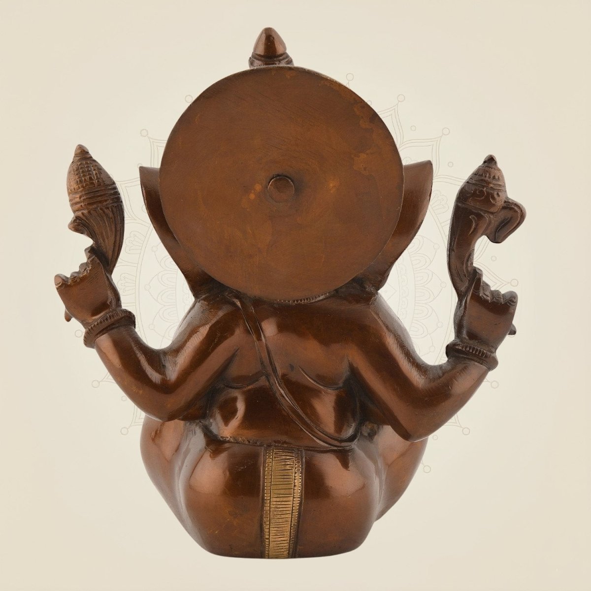 Brass Ganesha Enjoying Modak Statue