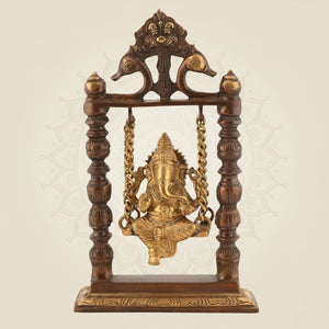 Brass Ganesha Idol on Swing