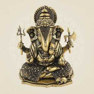 Brass Ganesha Sitting Mudra Idol