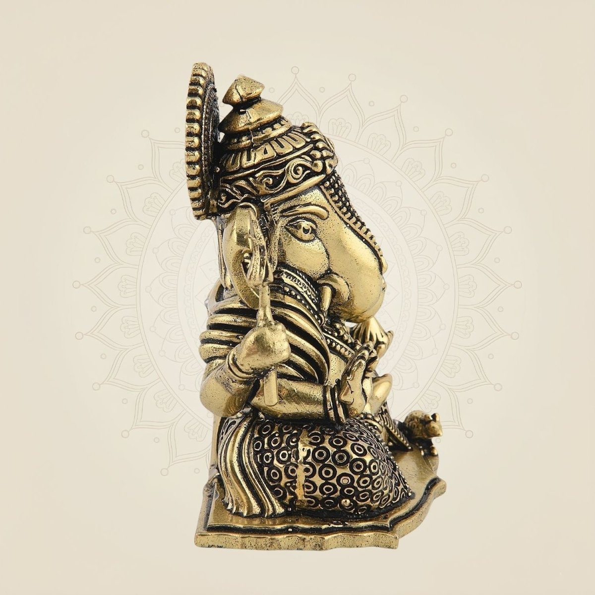 Brass Handcrafted Ganesha Sitting Mudra Idol