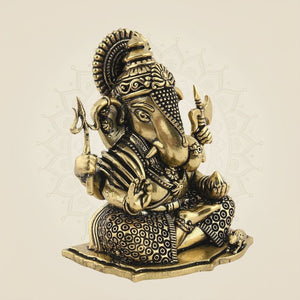 Brass Ganesha Sitting Mudra statue