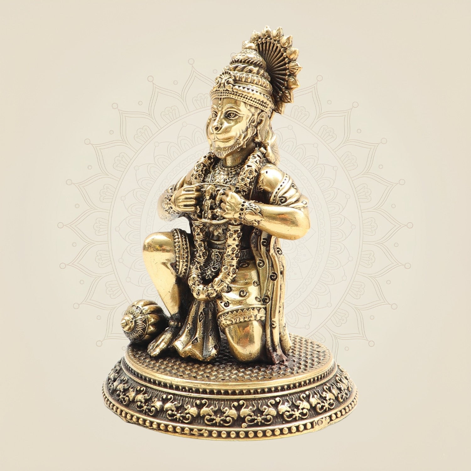 Brass Hanuman Statue 5" - Luxeartisanship