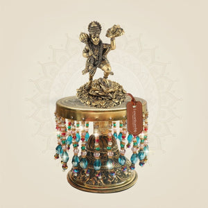 Brass Hanuman Idol on Chowki 8.5"– Stable Structure Layout - Luxeartisanship