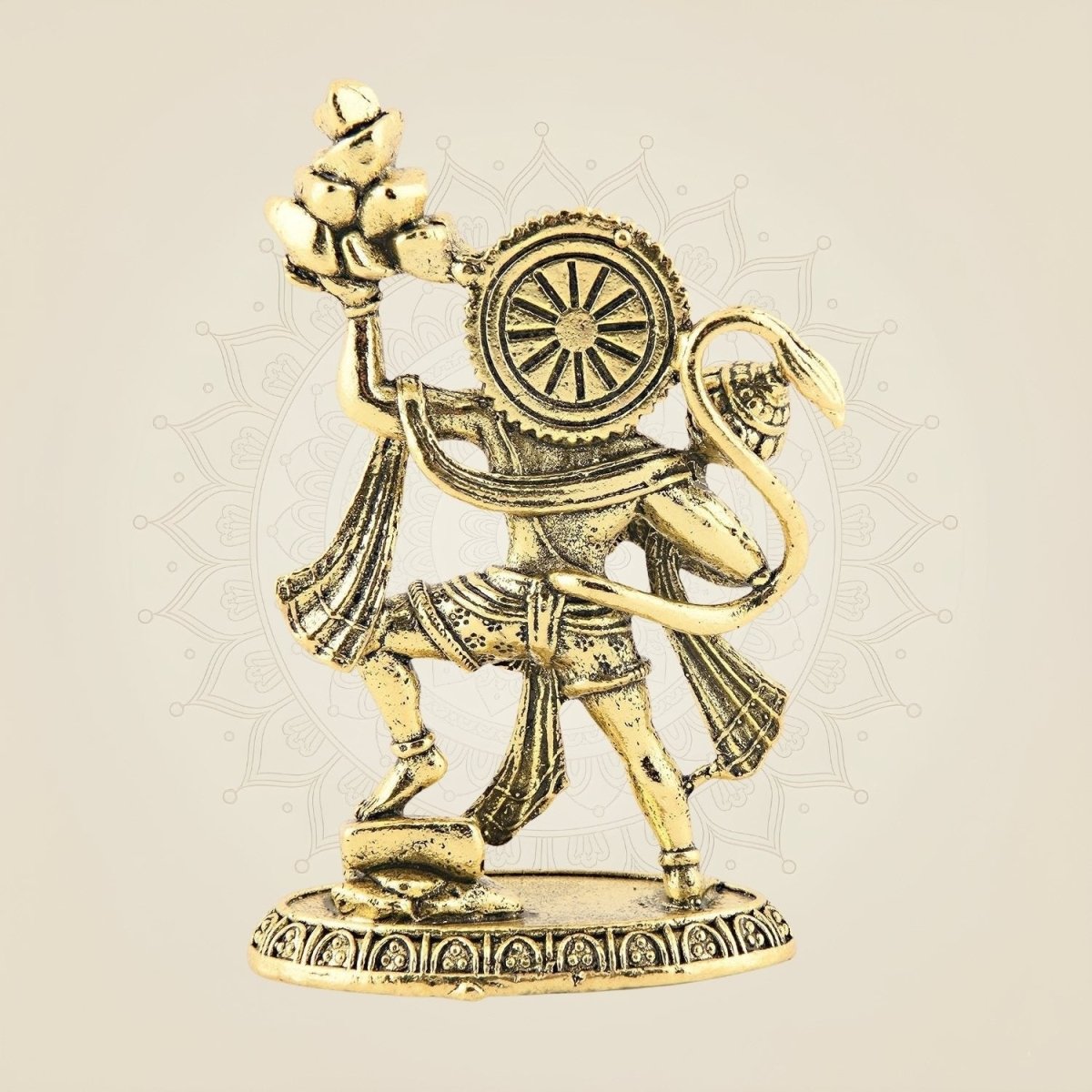 Brass Hanuman Lifting Sanjeevani Mountain Murti