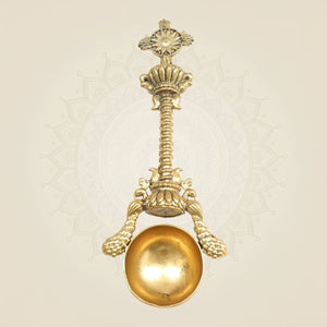Brass Havan Spoon with Shankh Chakra