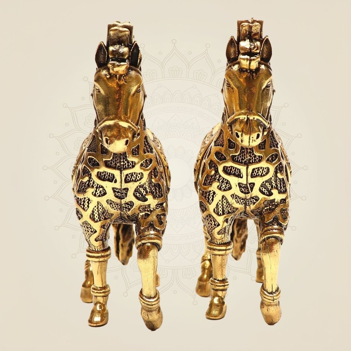 Brass Horse Pair Idols