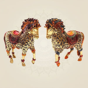 Brass Horse Pair Idols