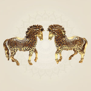 Brass Horse Pair Statue