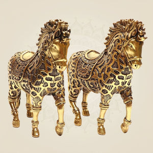 Horse Pair Statue for Wealth & Speed