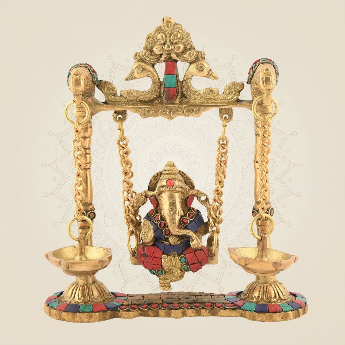 Brass Jhula Ganesha Idol