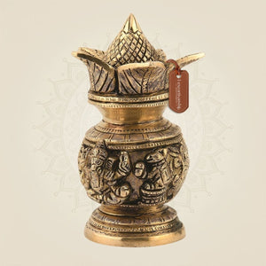 Brass Kalash with Coconut 6"