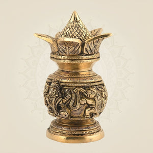 Brass Kalash with Coconut 6"