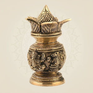 Brass Kalash with Coconut 6"