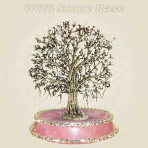 Brass Kalpavriksha Tree Idol with Elegant Rhinestone Detailing 6.25" - Luxeartisanship